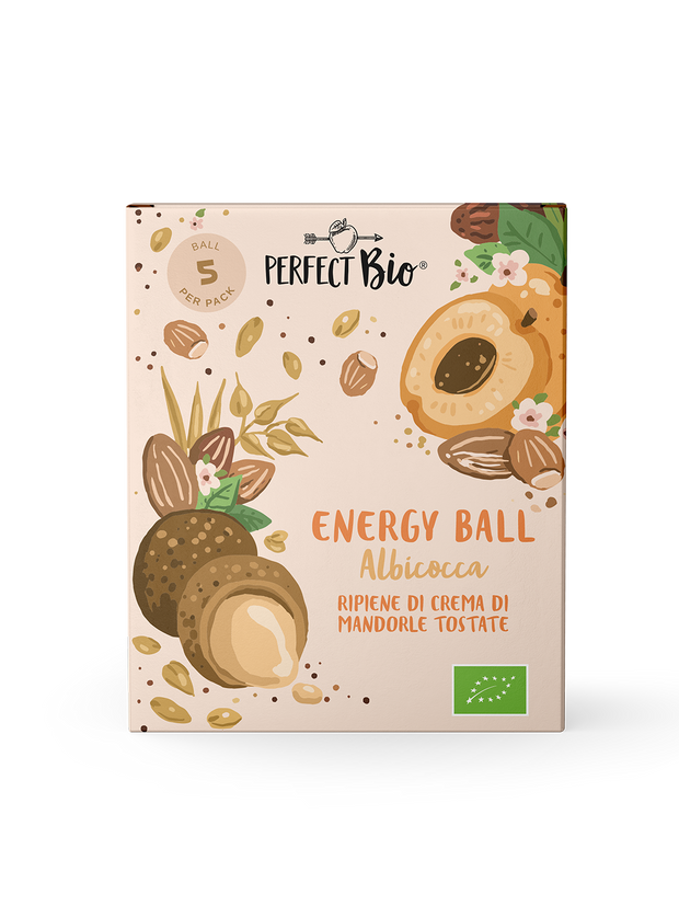 Energy Ball albicocca ripiene di crema di mandorle tostate biologiche